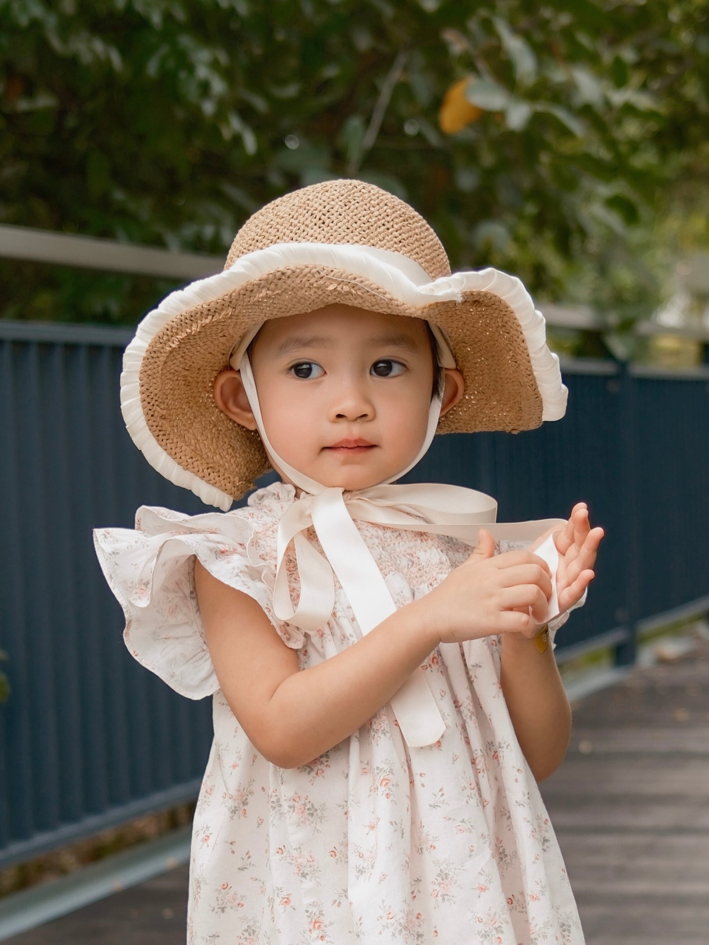 Cutemily童装女童连衣裙夏款碎花打揽连衣裙柔软棉飞袖背心连衣裙