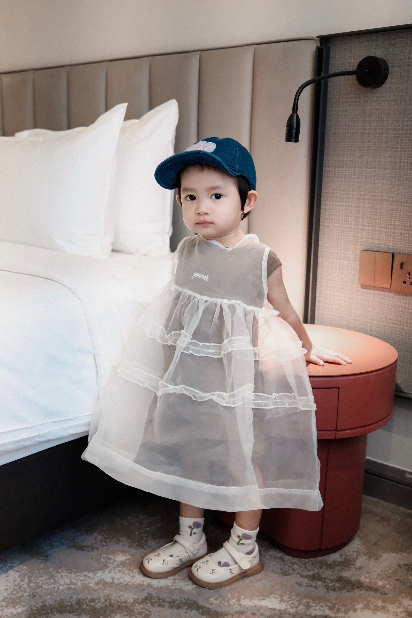 女童假两件连衣裙套装2025新款夏装儿童韩版背心裙女宝洋气公主裙