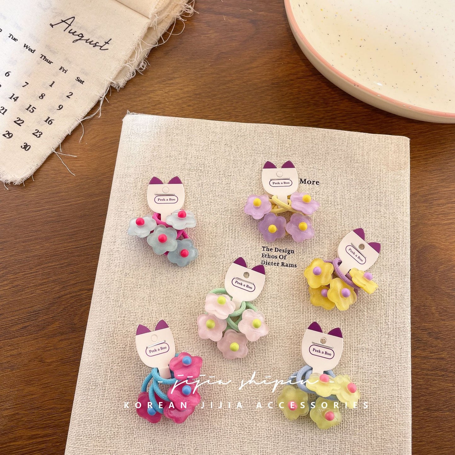 韩版小花朵可爱彩色宝宝皮筋