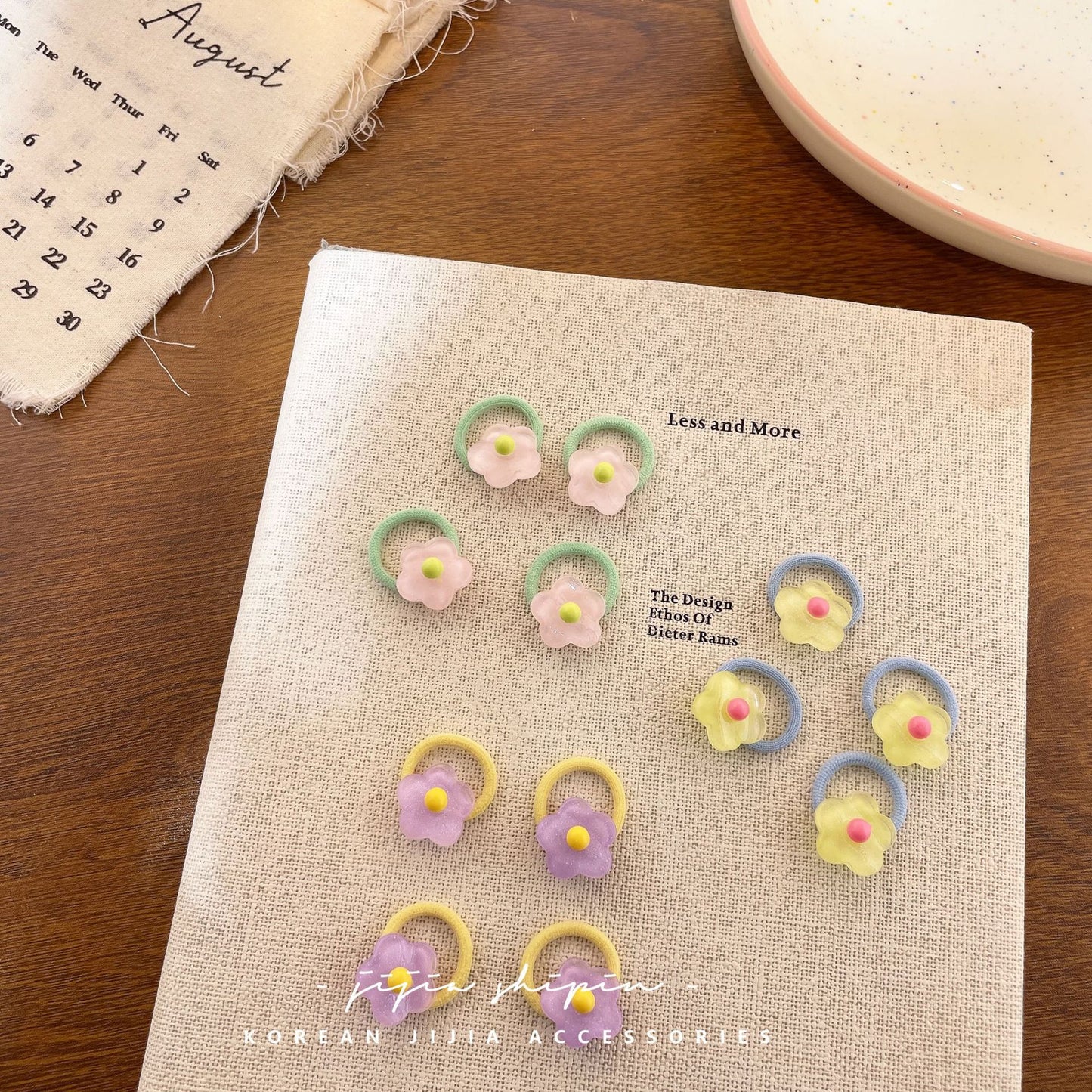 韩版小花朵可爱彩色宝宝皮筋