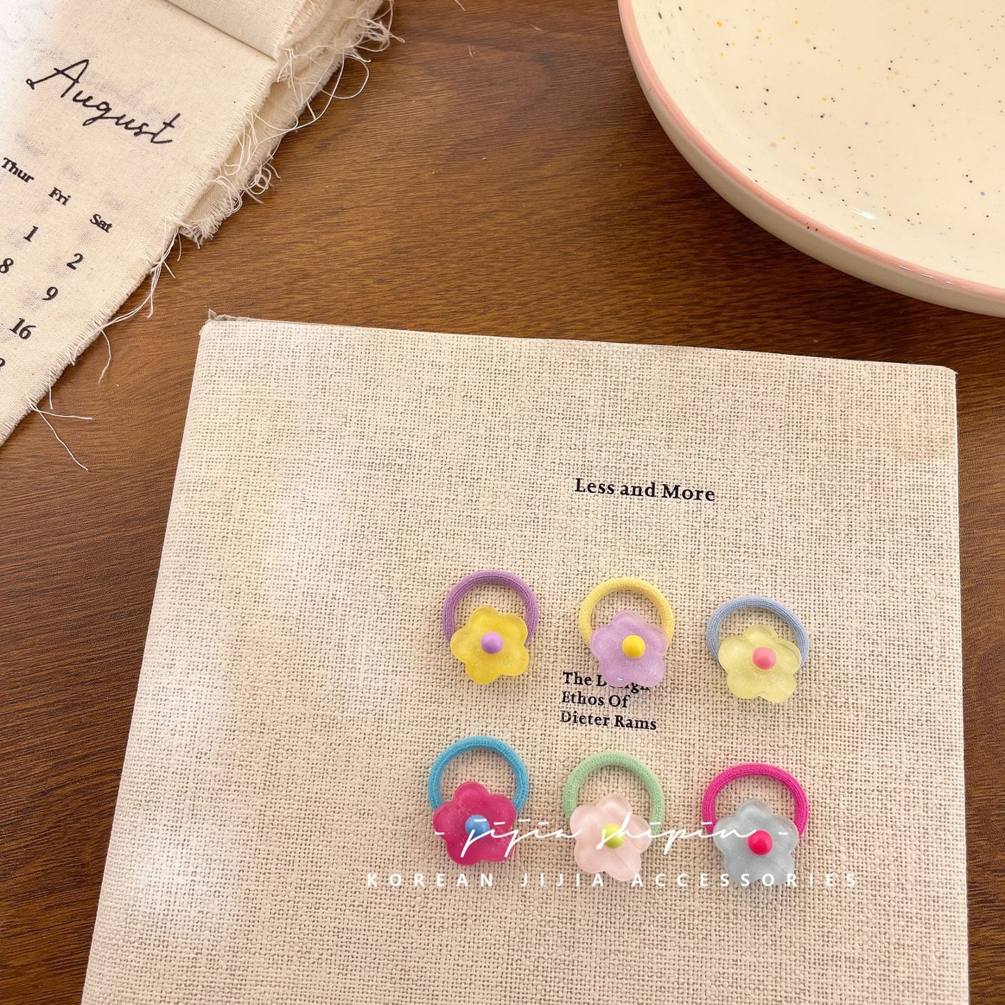 韩版小花朵可爱彩色宝宝皮筋