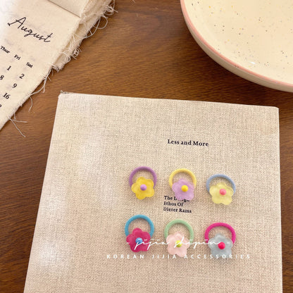 韩版小花朵可爱彩色宝宝皮筋