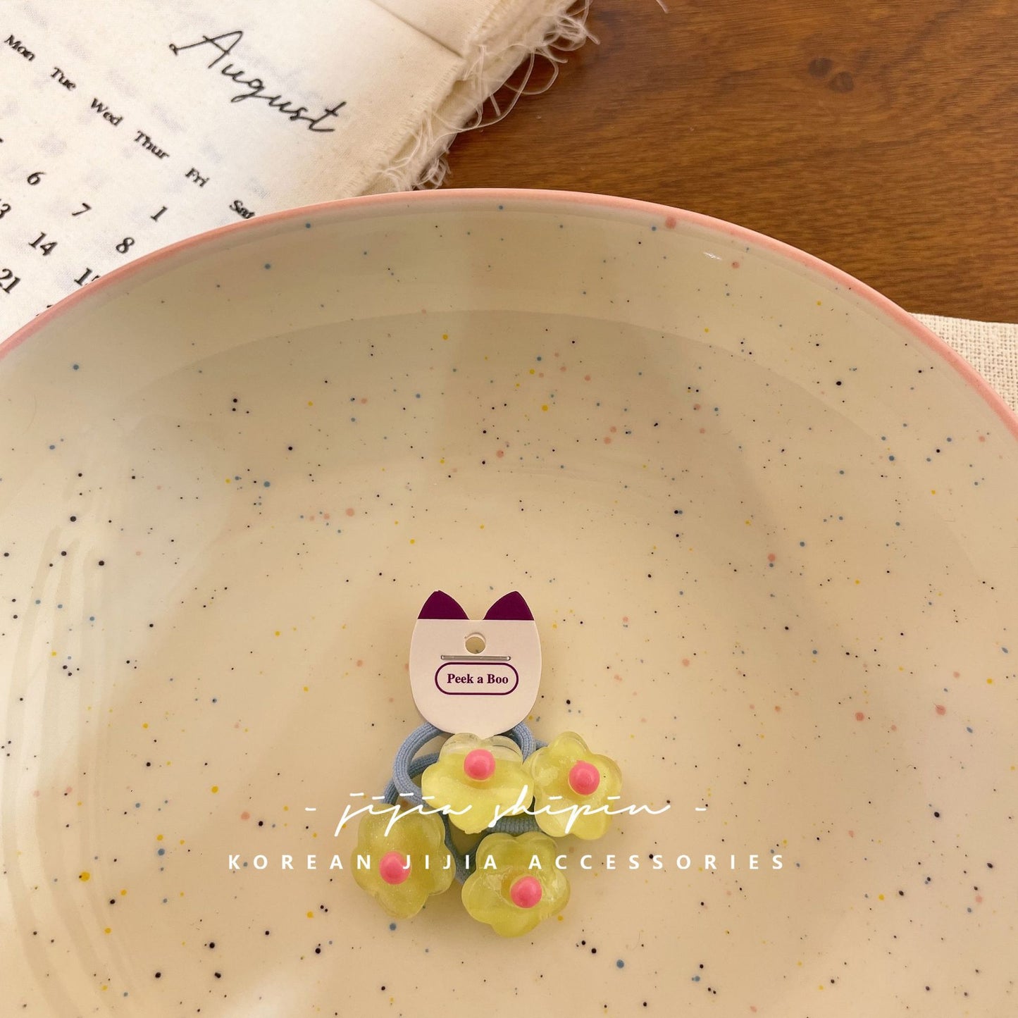 韩版小花朵可爱彩色宝宝皮筋