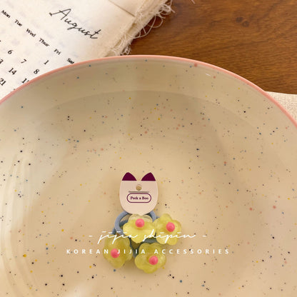 韩版小花朵可爱彩色宝宝皮筋