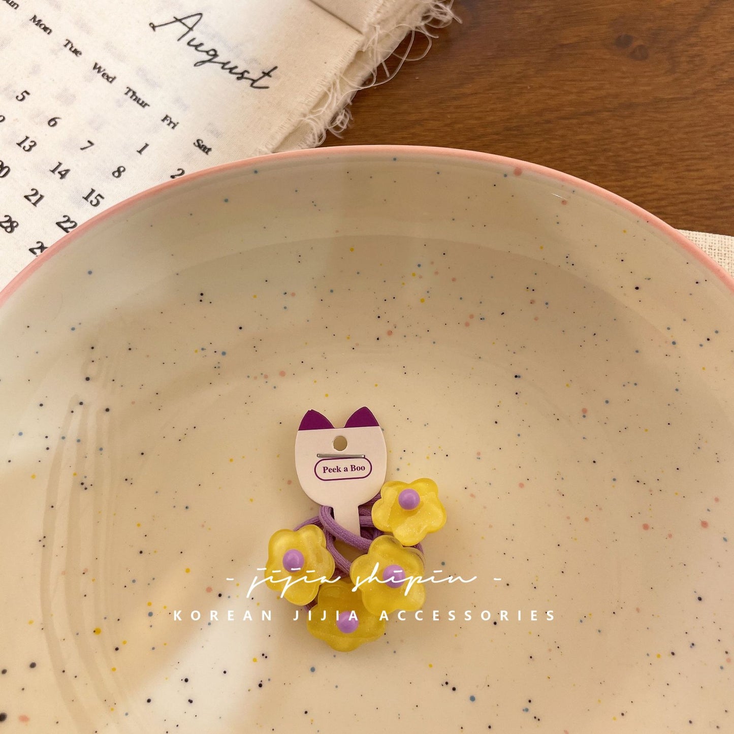 韩版小花朵可爱彩色宝宝皮筋