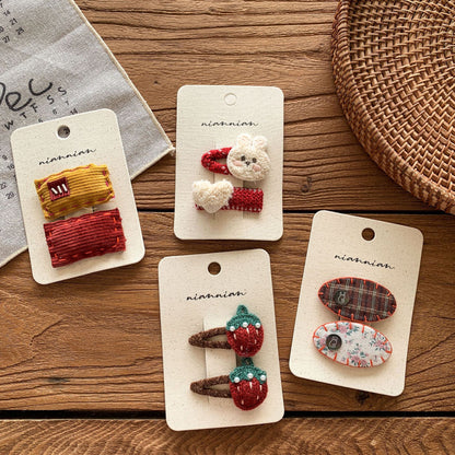 女童新款可爱布艺发卡发饰