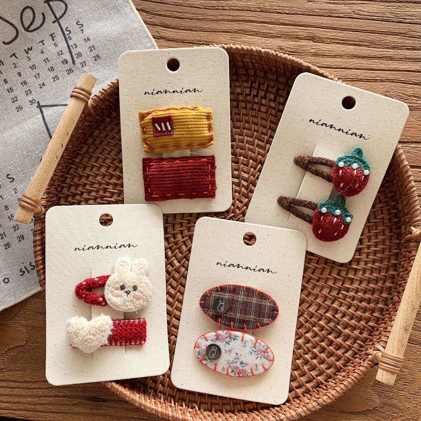 女童新款可爱布艺发卡发饰