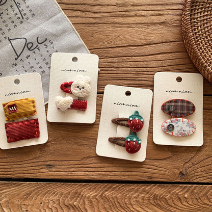 女童新款可爱布艺发卡发饰