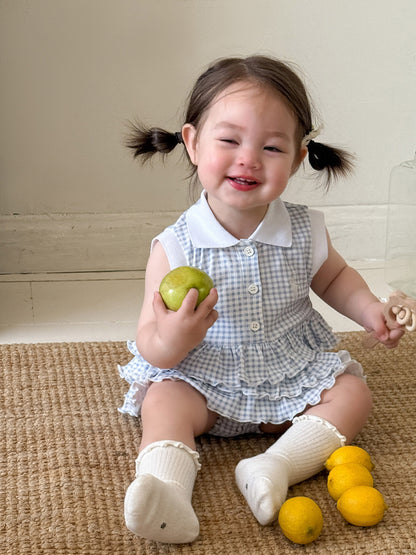 女童夏季薄款宝宝包屁格子连身裙