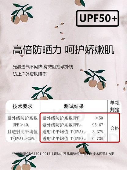 女童长袖防晒碎花连体泳衣