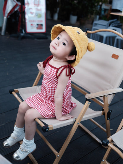 女童夏款韩版格子吊带连衣裙2024女宝宝新款洋气时髦短款公主裙子
